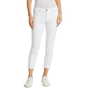 AG Adriano Goldschmied The Stilt Cropped Sateen White Jeans